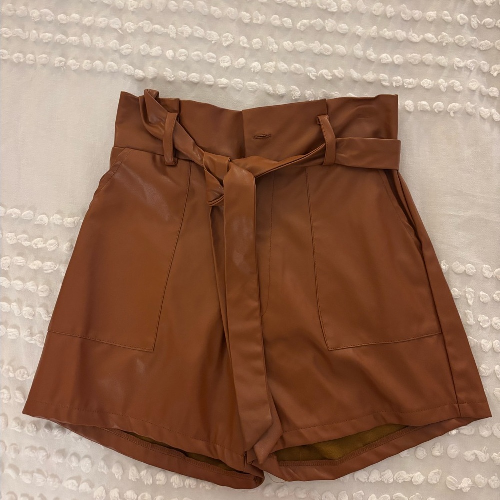 Brown High-Waisted Women's Shorts